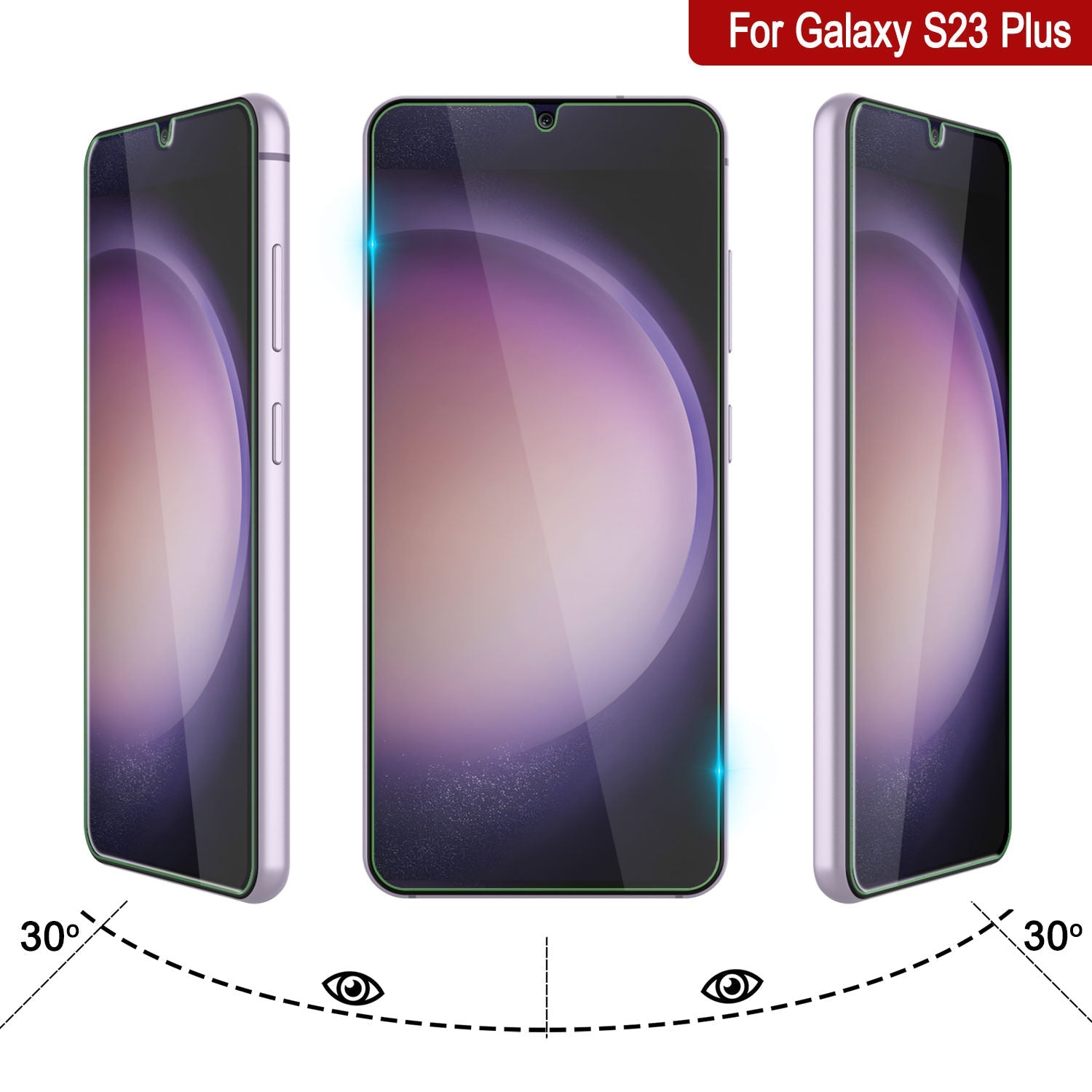Galaxy S23+ Plus Clear Punkcase Glass SHIELD Tempered Glass Screen Protector 0.33mm Thick 9H Glass