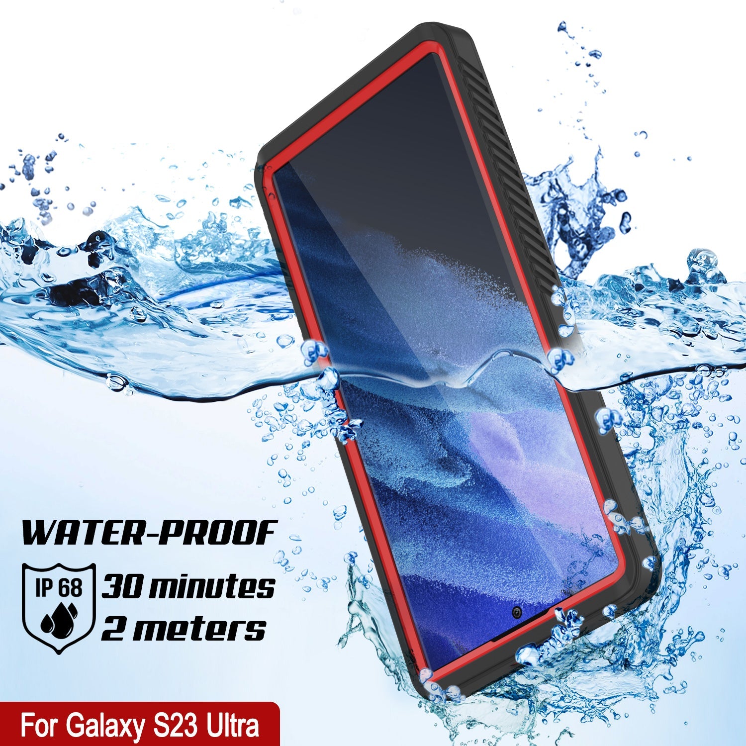 Galaxy S23 Ultra Water/ Shock/ Snowproof [Extreme Series] Slim Screen Protector Case [Red]