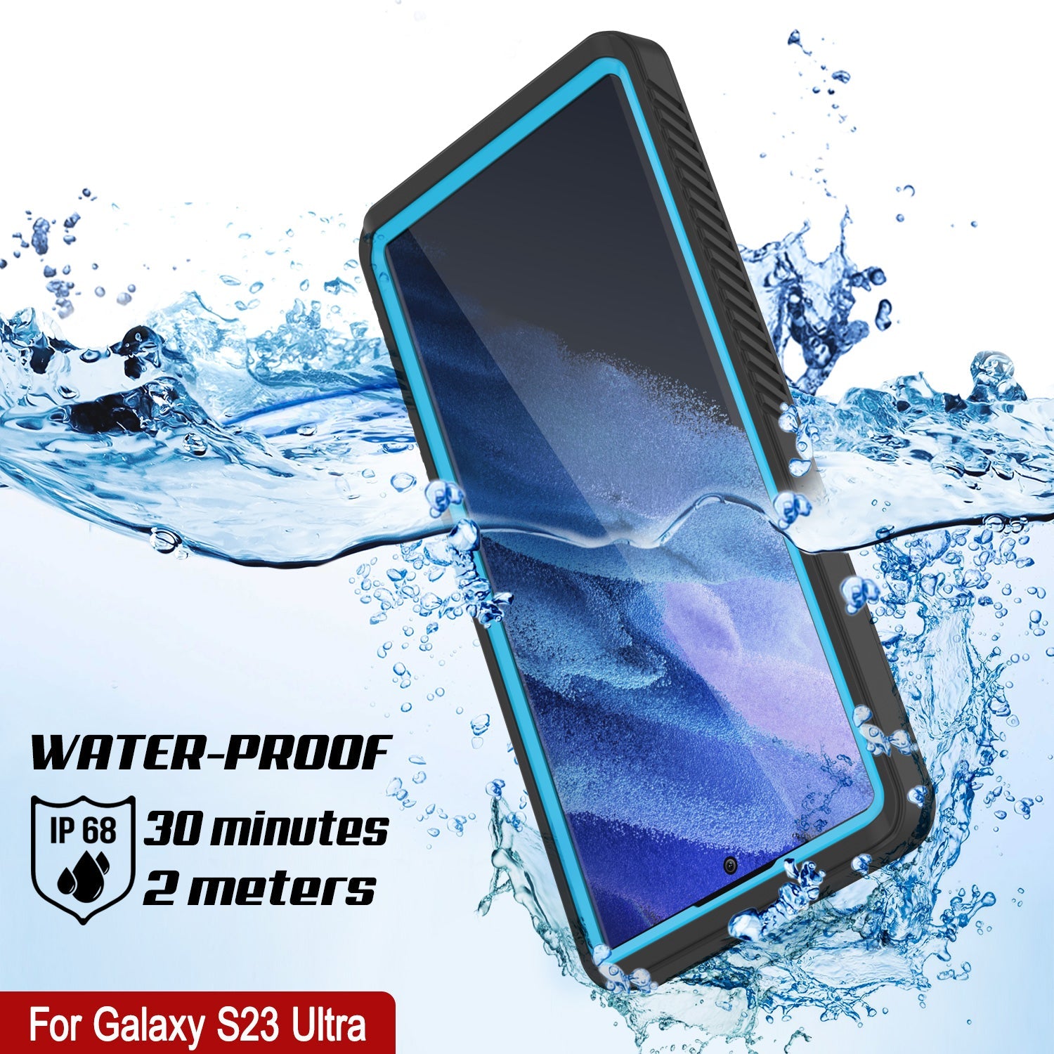 Galaxy S23 Ultra Water/ Shock/ Snow/ dirt proof [Extreme Series] Slim Case [Light Blue]