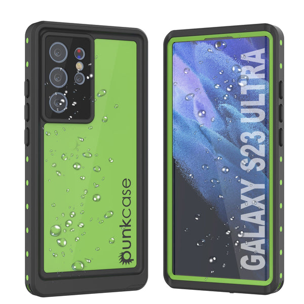 Galaxy S23 Ultra Waterproof Case PunkCase StudStar Light Green Thin 6.6ft Underwater IP68 ShockProof