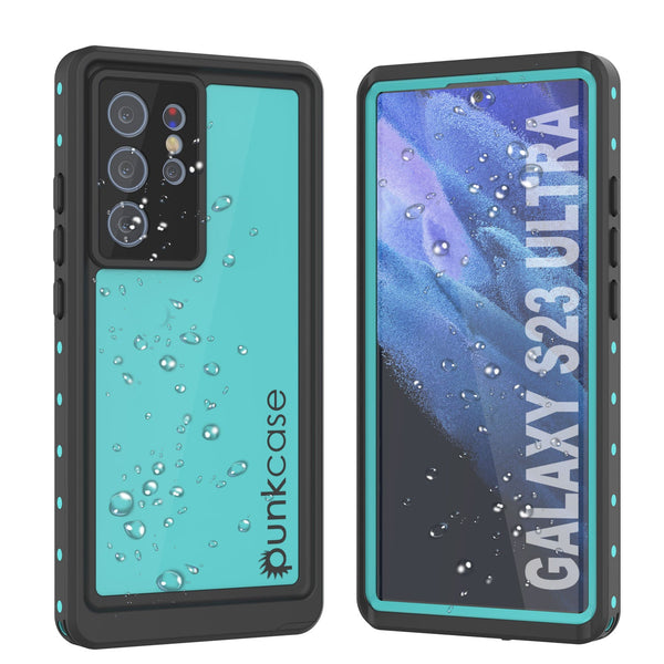 Galaxy S23 Ultra Waterproof Case PunkCase StudStar Teal Thin 6.6ft Underwater IP68 Shock/Snow Proof