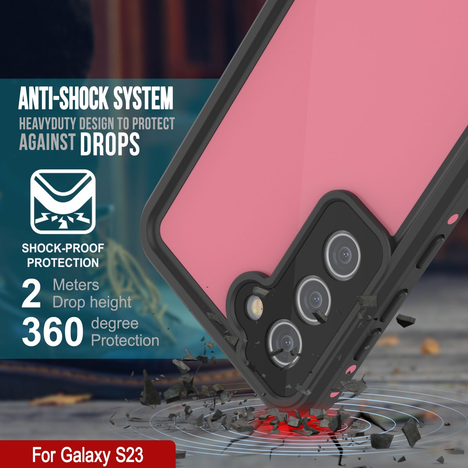 Galaxy S24 Waterproof Case PunkCase StudStar Pink Thin 6.2ft Underwater IP68 Shock/Snow Proof