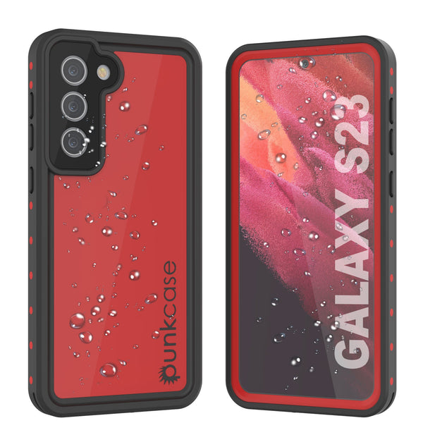 Galaxy S24 Waterproof Case PunkCase StudStar Red Thin 6.2ft Underwater IP68 Shock/Snow Proof