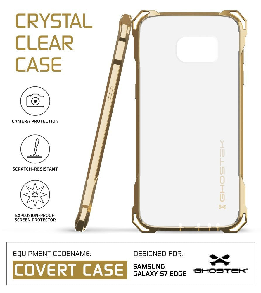 GHOSTEK - Covert Series Premium Impact Case for Samsung S7 Edge | Gold