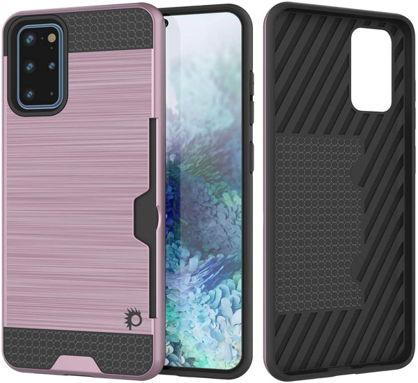 Galaxy S20+ Plus  Case, PUNKcase [SLOT Series] [Slim Fit] Dual-Layer Armor Cover w/Integrated Anti-Shock System, Credit Card Slot [Pink]