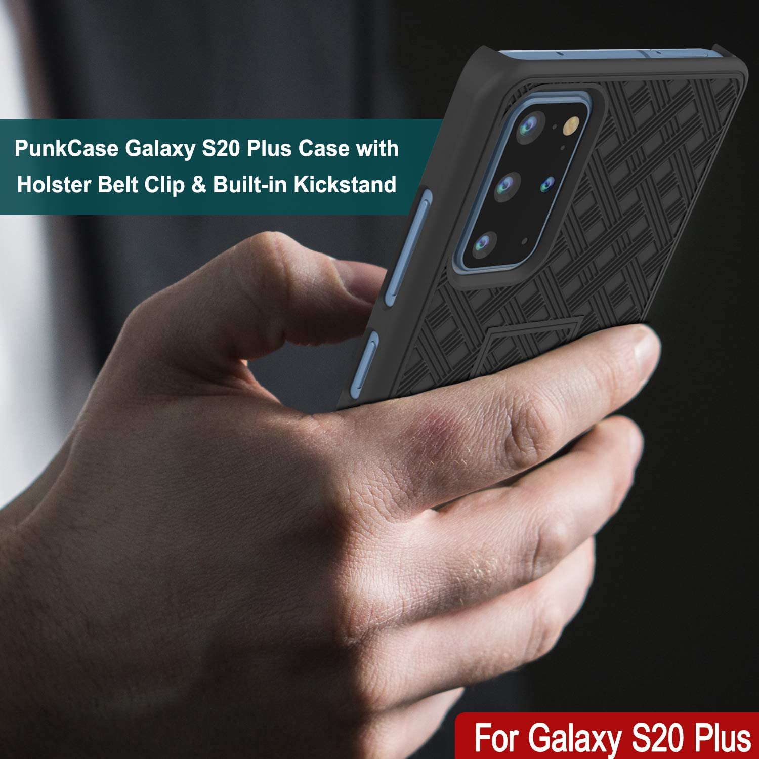 Galaxy S24 Plus Case, Punkcase Holster Belt Clip With Screen Protector [Light Blue]