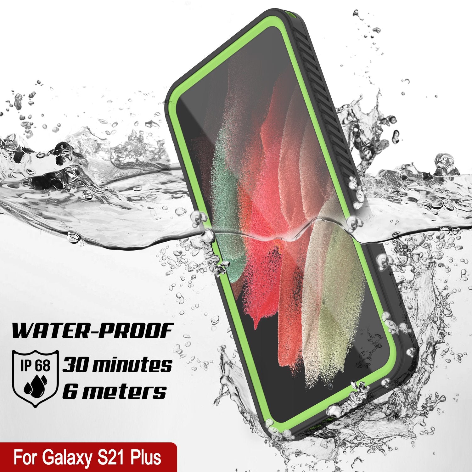 Galaxy S21+ Plus Water/Shockproof [Extreme Series] Screen Protector Case [Light Green]
