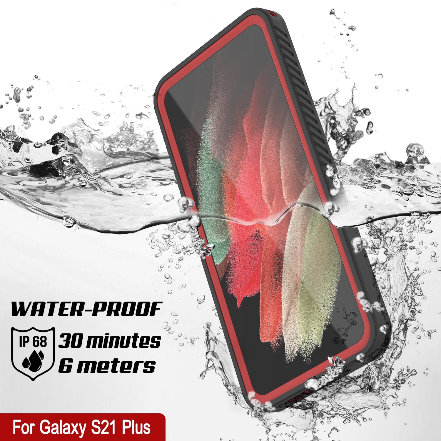Galaxy S21+ Plus Water/Shock/Snowproof [Extreme Series] Slim Screen Protector Case [Red]