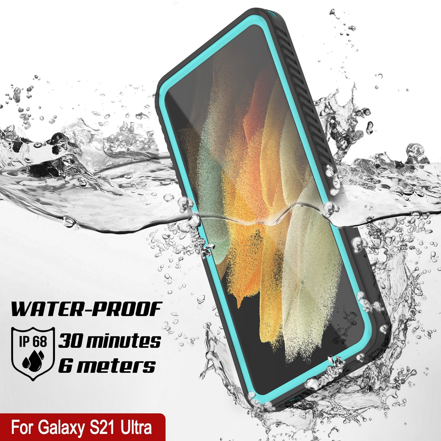 Galaxy S21 Ultra Water/Shock/Snowproof [Extreme Series]  Screen Protector Case [Teal]