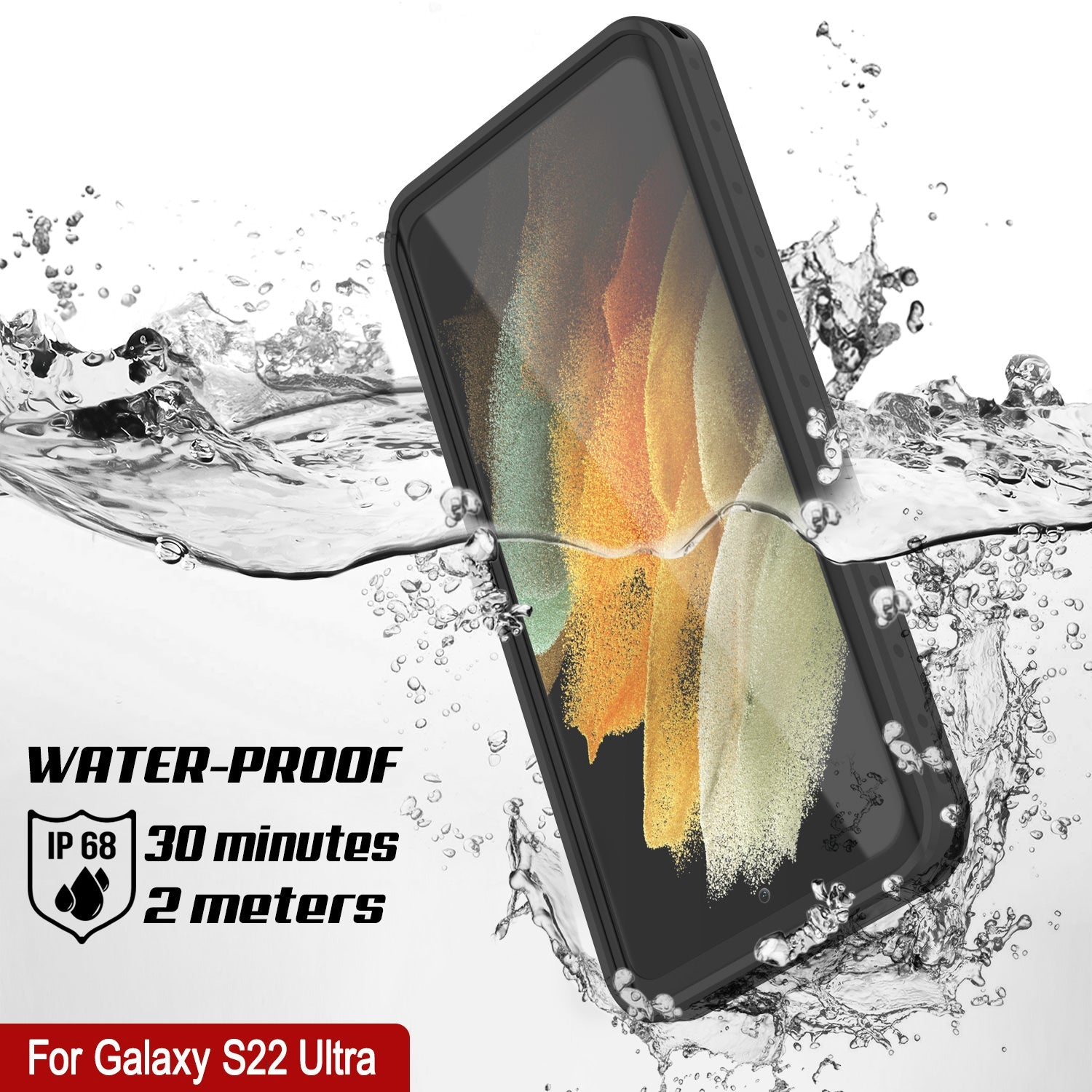 Galaxy S22 Ultra Waterproof Case PunkCase StudStar Clear Thin 6.6ft Underwater IP68 Shock/Snow Proof