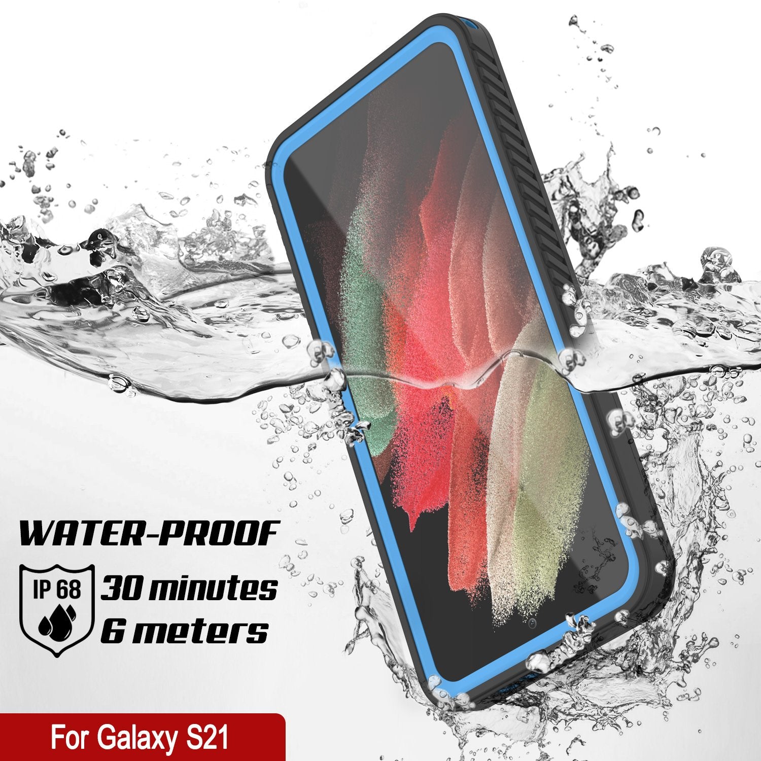 Galaxy S21 Water/Shock/Snow/dirt proof [Extreme Series] Slim Case [Light Blue]