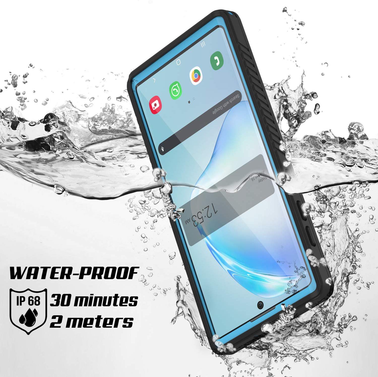 Galaxy Note 10 Case, Punkcase [Extreme Series] Armor Cover W/ Built In Screen Protector [Light Blue]