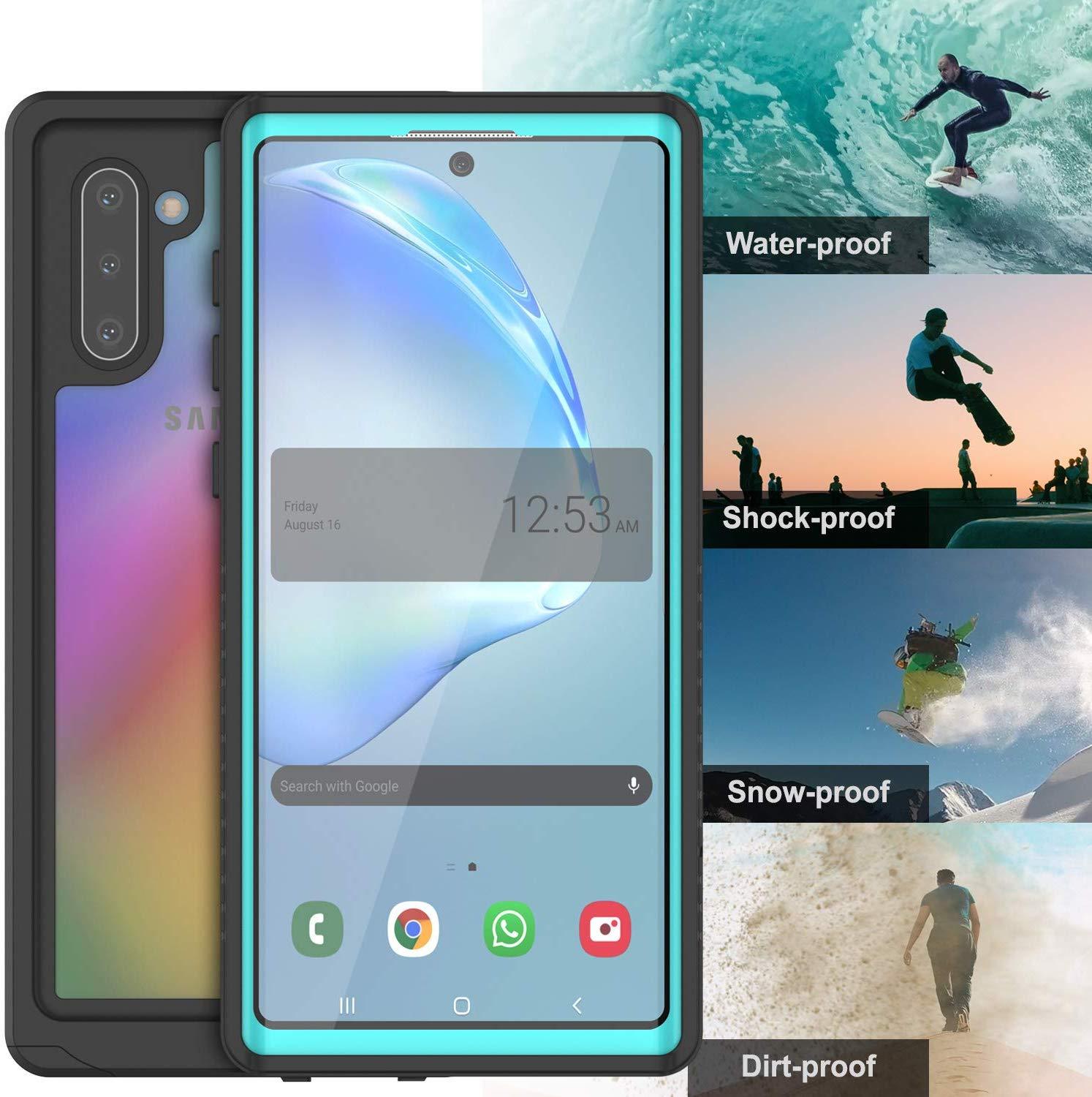 Galaxy Note 10 Case, Punkcase [Extreme Series] Armor Cover W/ Built In Screen Protector [Teal]