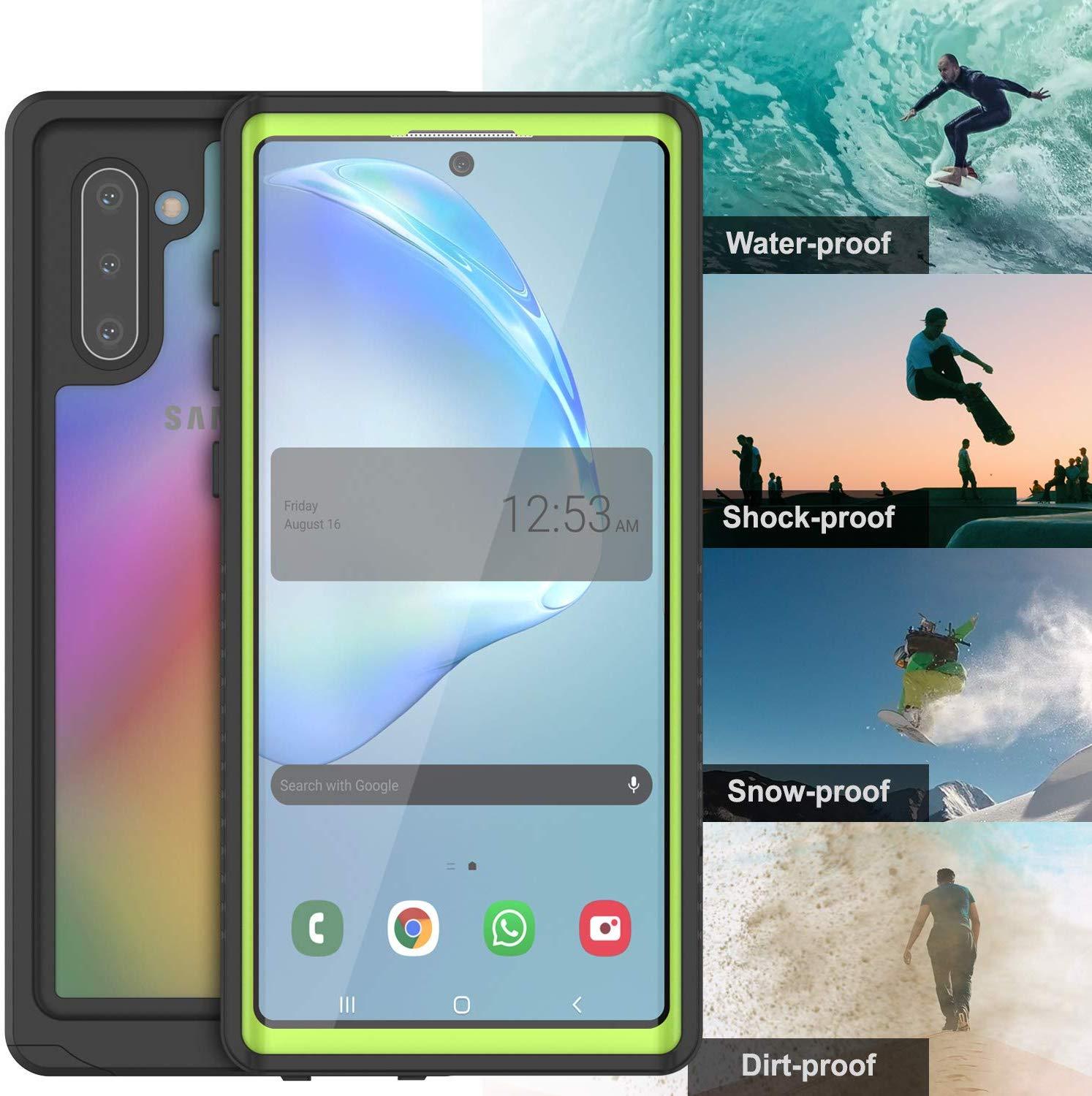 Galaxy Note 10 Case, Punkcase [Extreme Series] Armor Cover W/ Built In Screen Protector [Light Green]