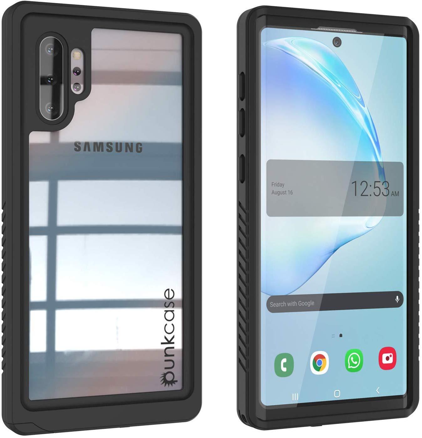 Galaxy Note 10+ Plus Case, Punkcase [Extreme Series] Armor Cover W/ Built In Screen Protector [Black]
