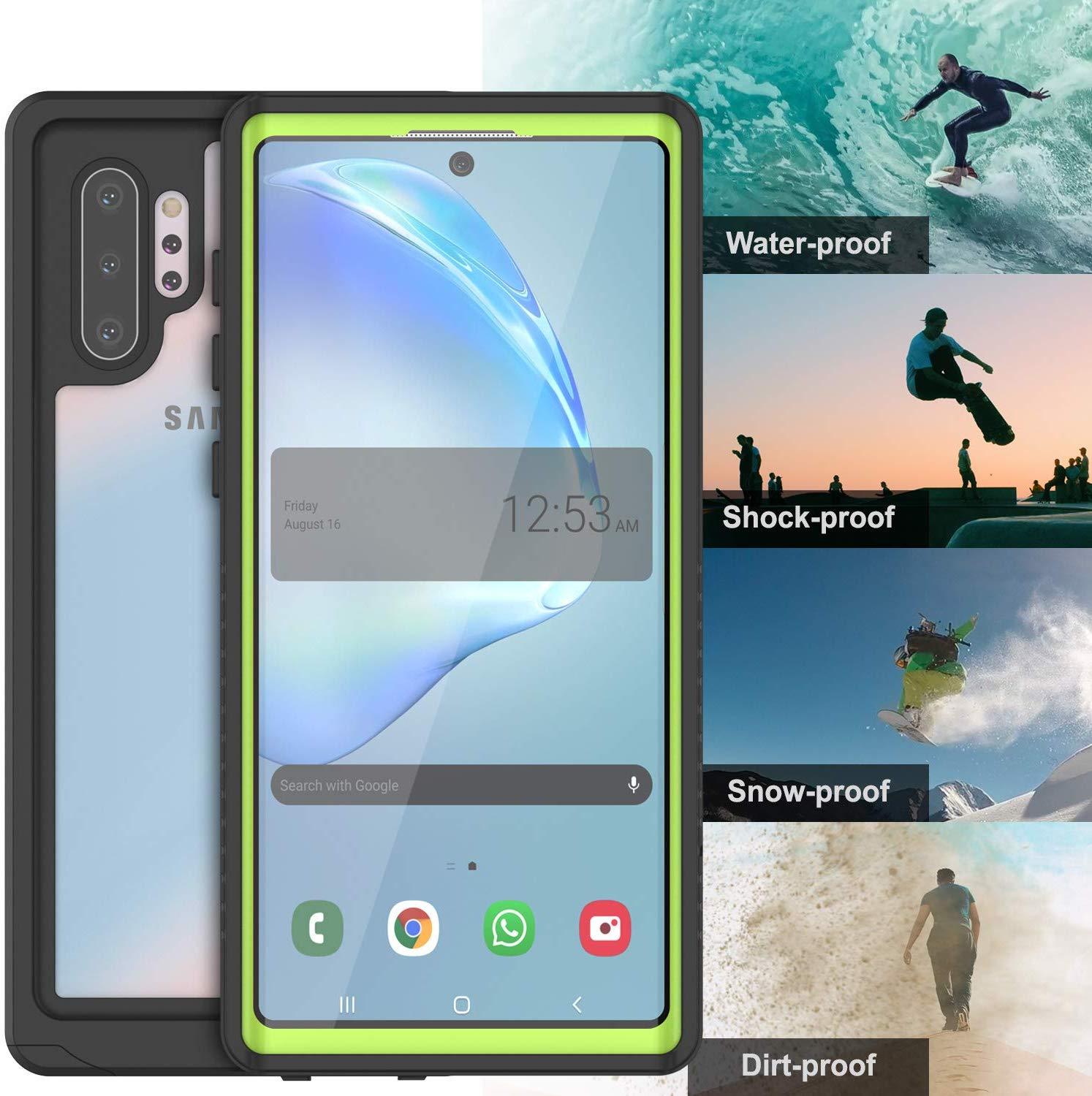 Galaxy Note 10+ Plus Case, Punkcase [Extreme Series] Armor Cover W/ Built In Screen Protector [Light Green]