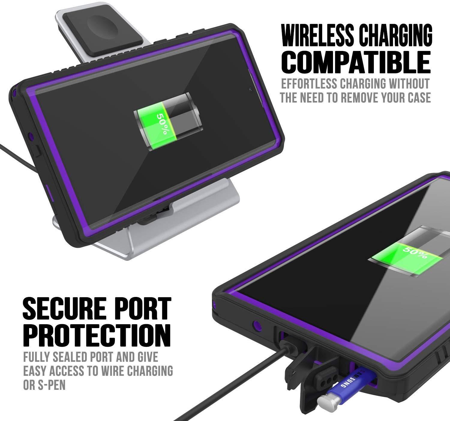 Galaxy Note 10+ Plus Case, Punkcase [Extreme Series] Armor Cover W/ Built In Screen Protector [Purple]
