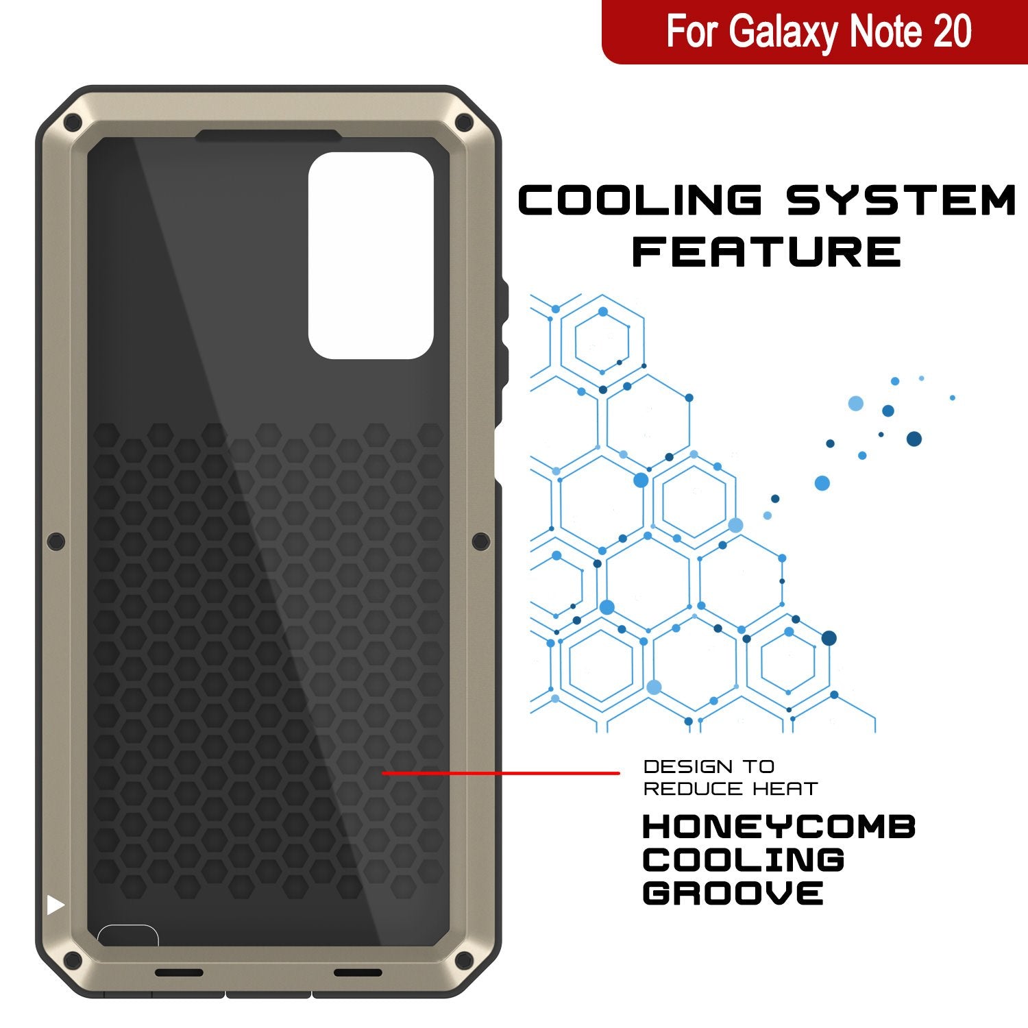 Galaxy Note 20  Case, PUNKcase Metallic Gold Shockproof  Slim Metal Armor Case [Gold]