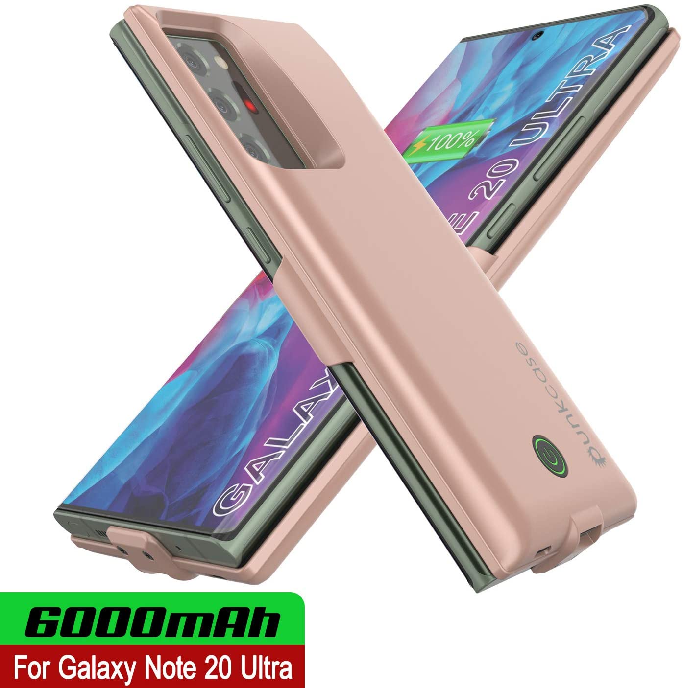 Galaxy Note 20 Ultra 6000mAH Battery Charger PunkJuice 2.0 Slim Case [Rose-Gold]