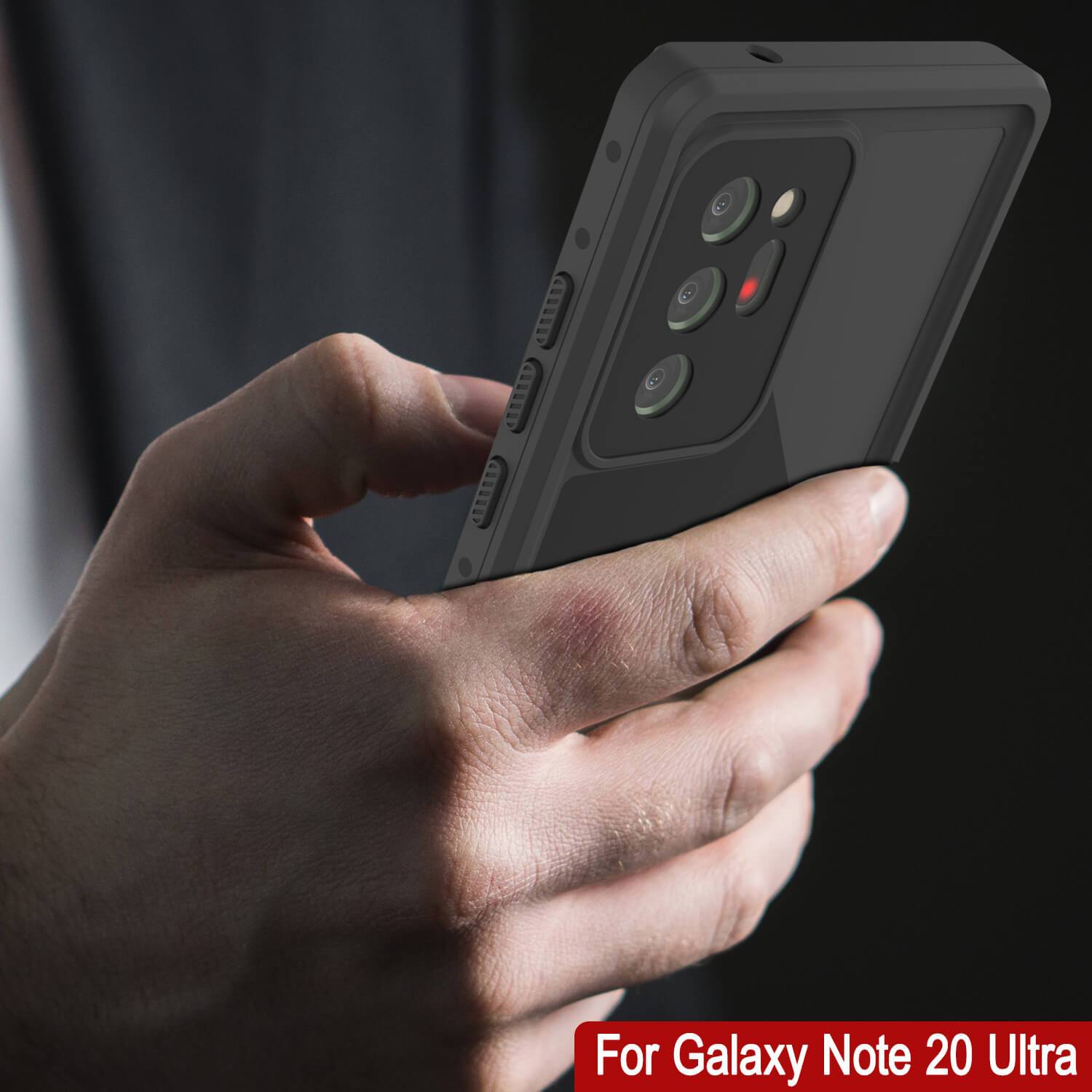 Galaxy Note 20 Ultra Waterproof Case, Punkcase Studstar Black Thin Armor Cover
