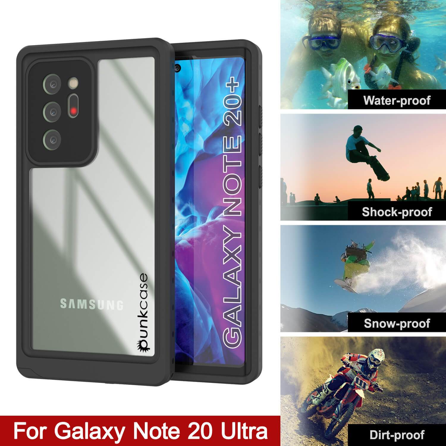 Galaxy Note 20 Ultra Waterproof Case, Punkcase Studstar Clear Thin Armor Cover