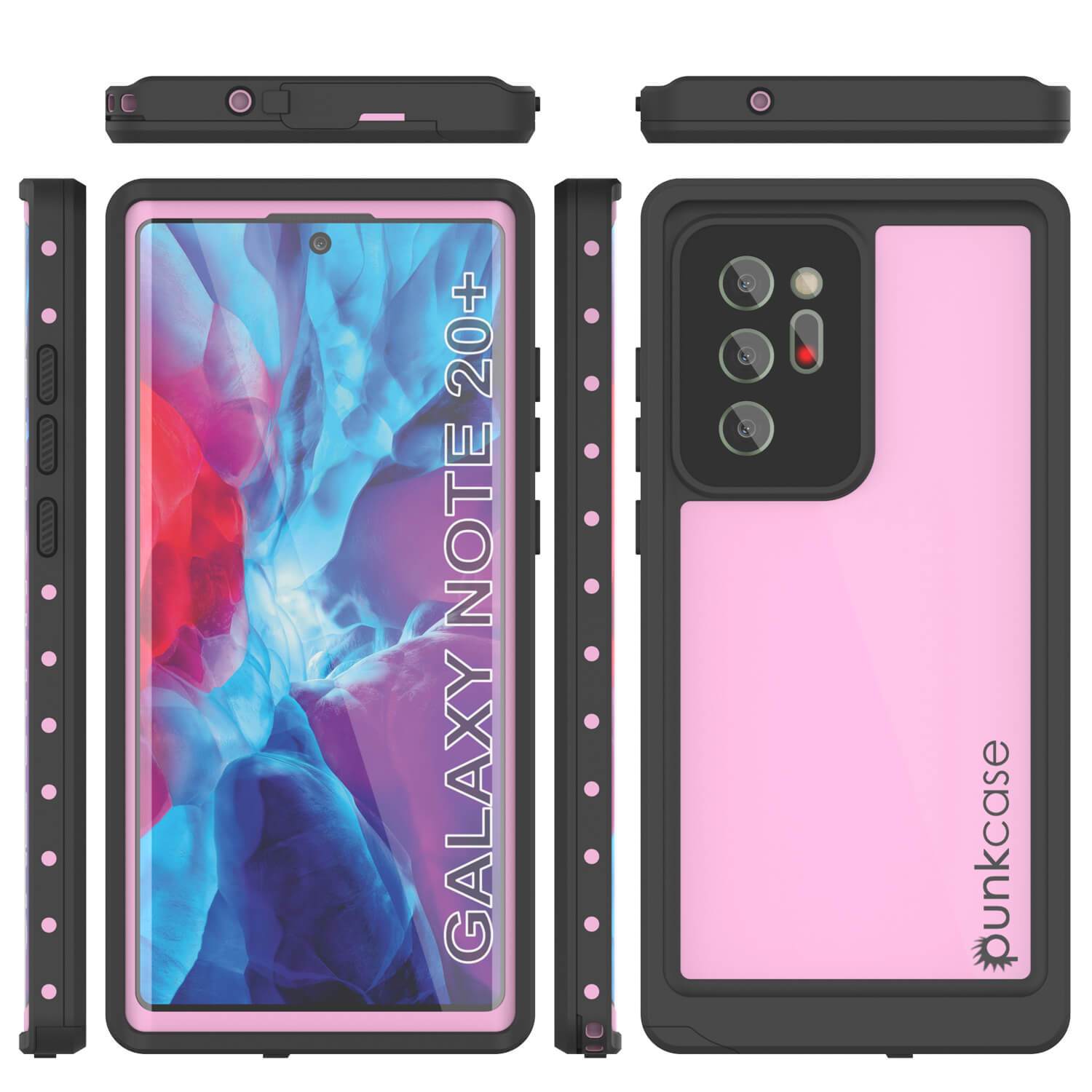 Galaxy Note 20 Ultra Waterproof Case, Punkcase Studstar Pink Thin Armor Cover