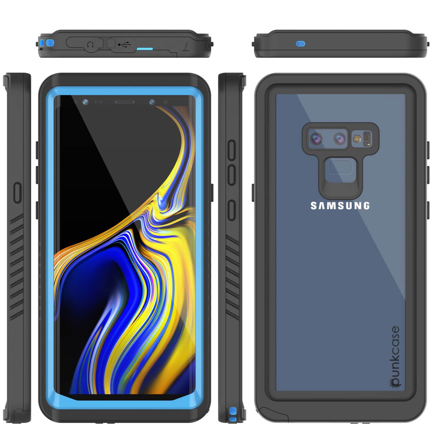 Galaxy Note 9 Case, Punkcase [Extreme Series] Armor Cover W/ Built In Screen Protector [Light Blue]