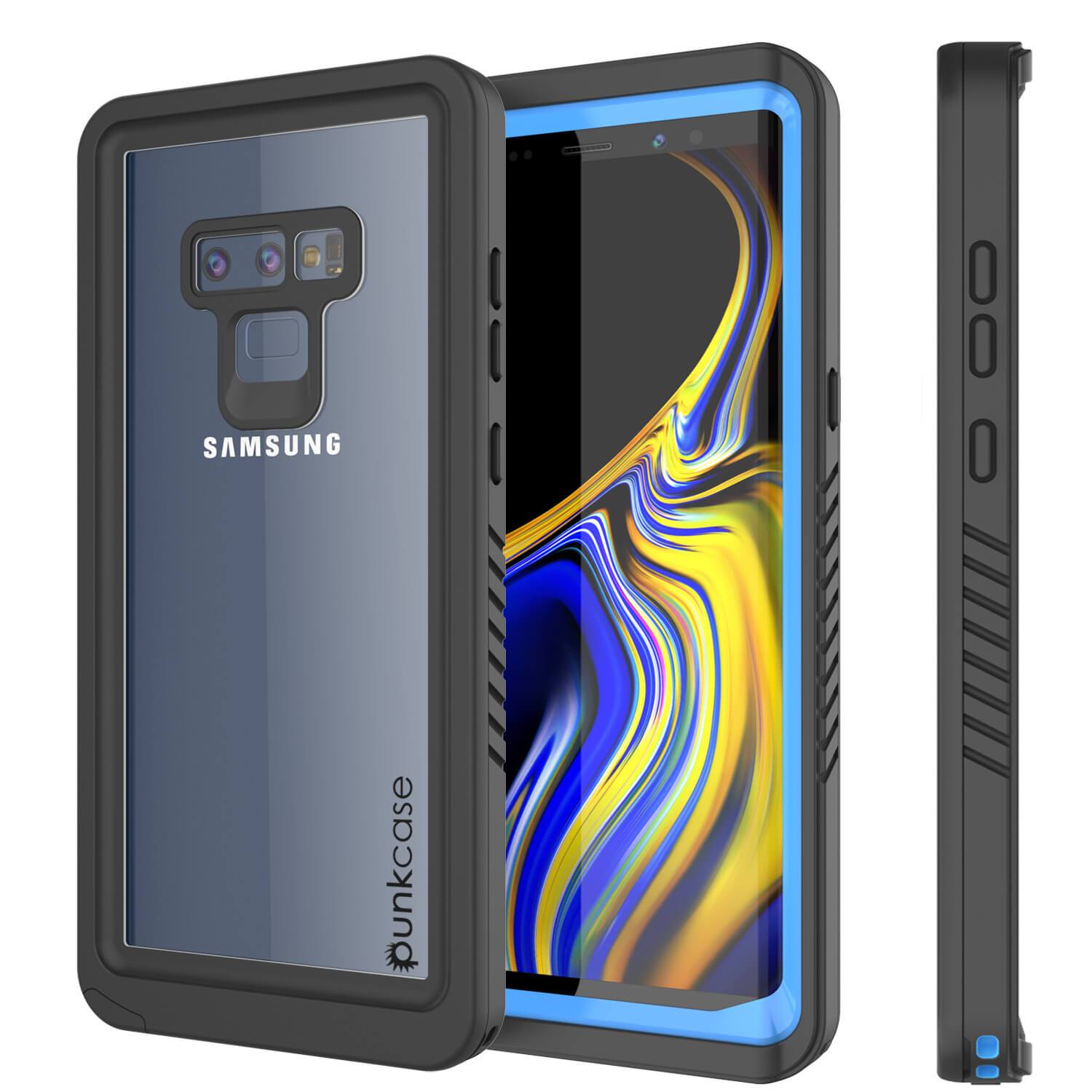 Galaxy Note 9 Case, Punkcase [Extreme Series] Armor Cover W/ Built In Screen Protector [Light Blue]