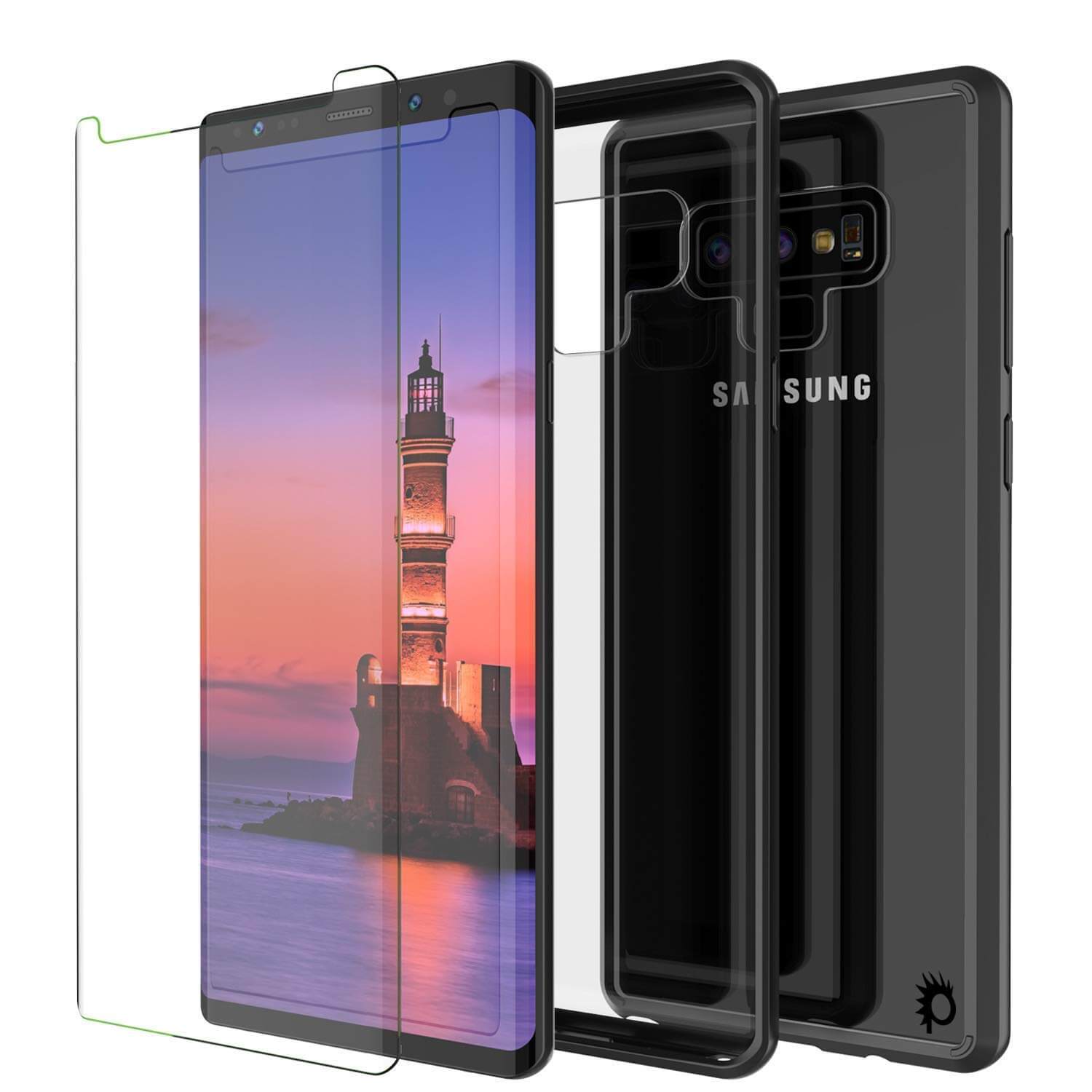 Galaxy Note 9 Case, PUNKcase [LUCID 2.0 Series] [Slim Fit] Armor Cover W/Integrated Anti-Shock System [Black]