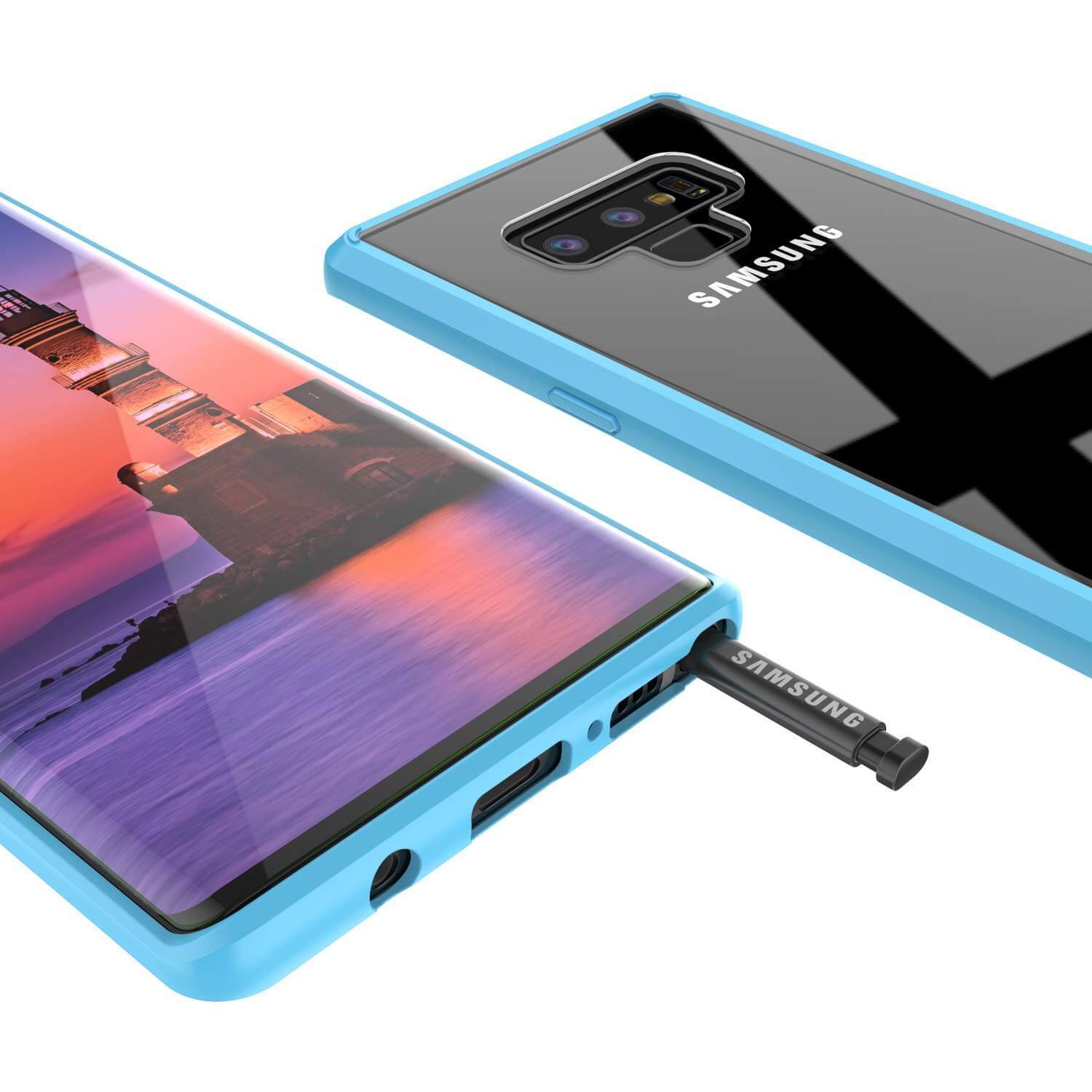 Galaxy Note 9 Case, PUNKcase [LUCID 2.0 Series] [Slim Fit] Armor Cover W/Integrated Anti-Shock System [Light Blue]
