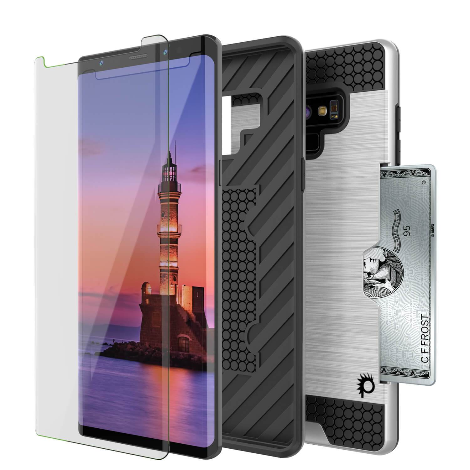 Galaxy Note 9 Case, PUNKcase [SLOT Series] Slim Fit  Samsung Note 9 [Silver]