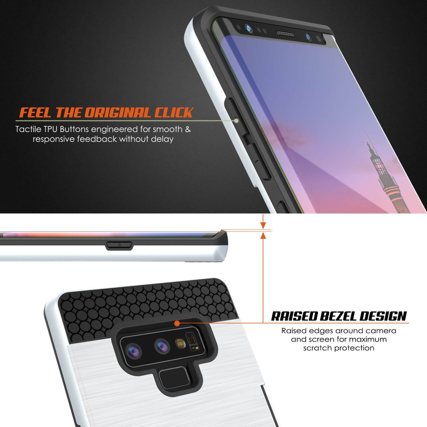 Galaxy Note 9 Case, PUNKcase [SLOT Series] Slim Fit  Samsung Note 9 [White]
