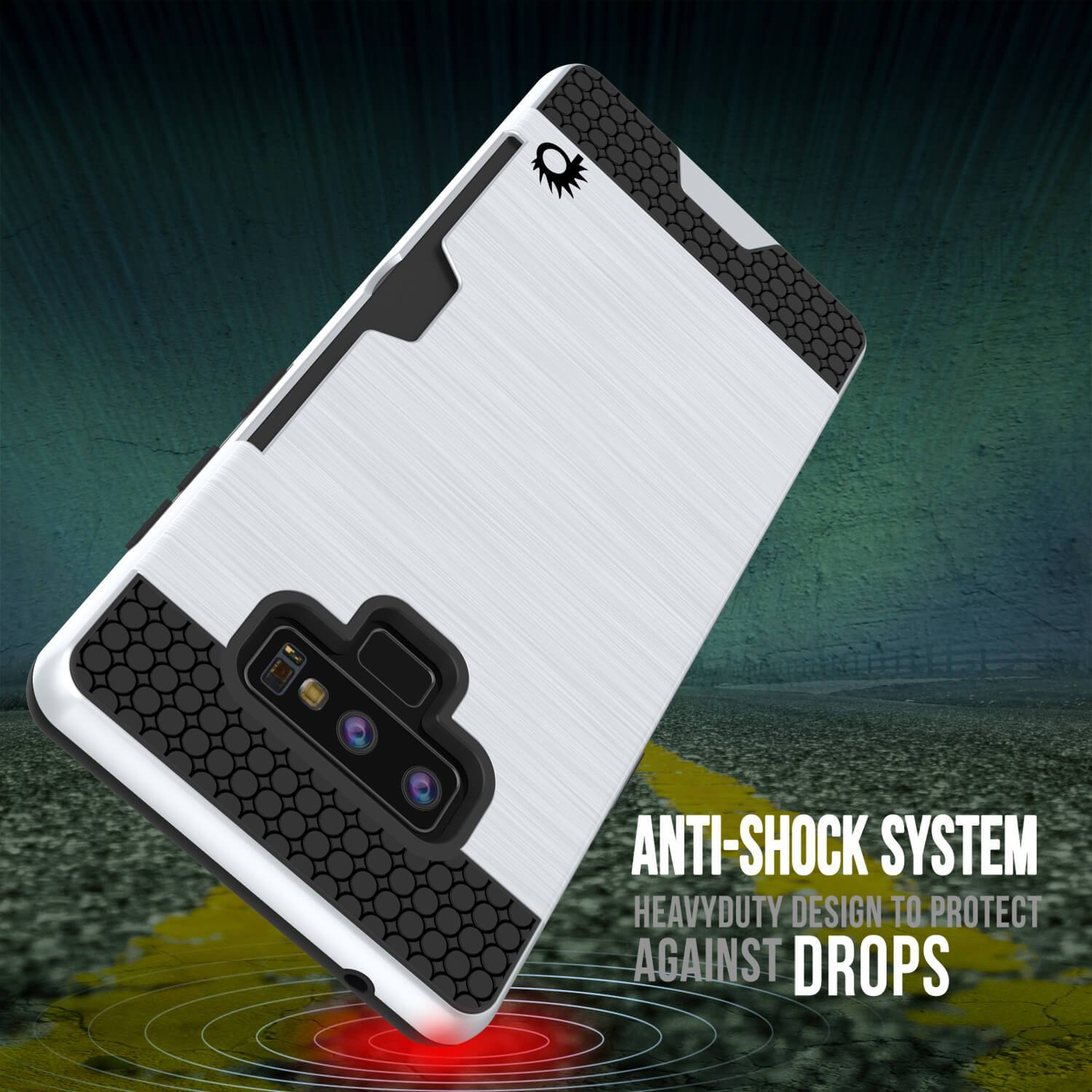 Galaxy Note 9 Case, PUNKcase [SLOT Series] Slim Fit  Samsung Note 9 [White]