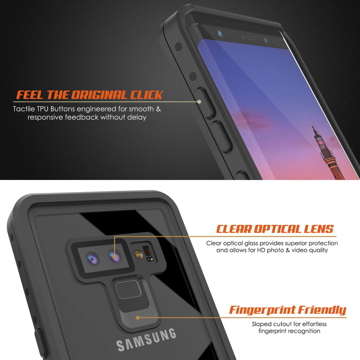 Galaxy Note 9 Waterproof Case Punkсase StudStar Clear