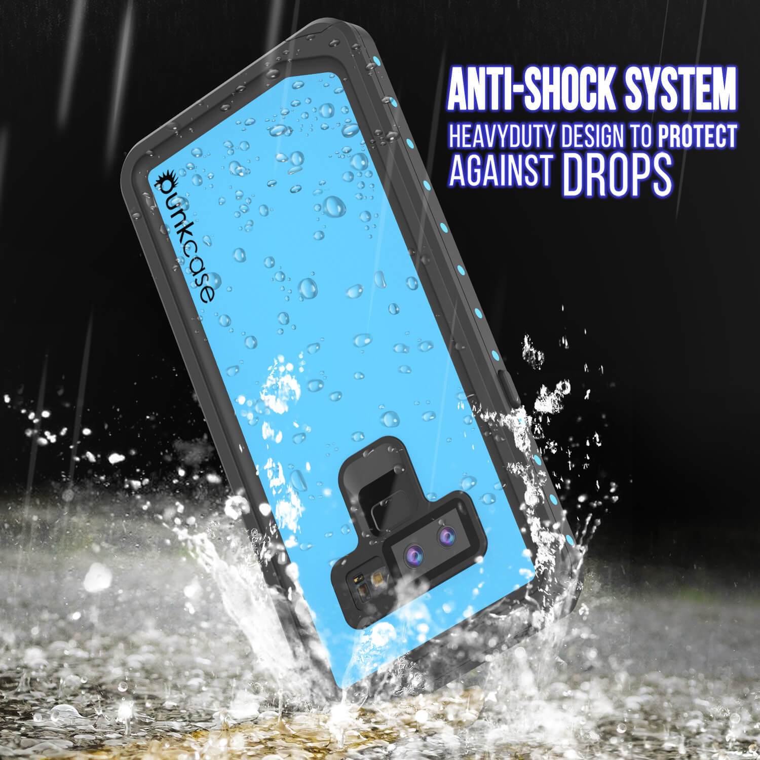 Galaxy Note 9 Waterproof Case PunkCase StudStar Light Blue