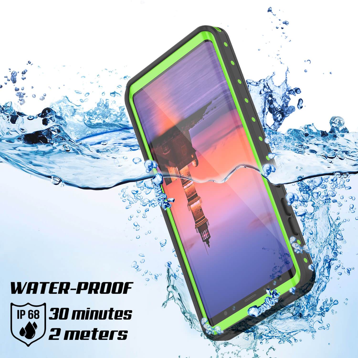 Galaxy Note 9 Waterproof Case PunkCase StudStar Light Green