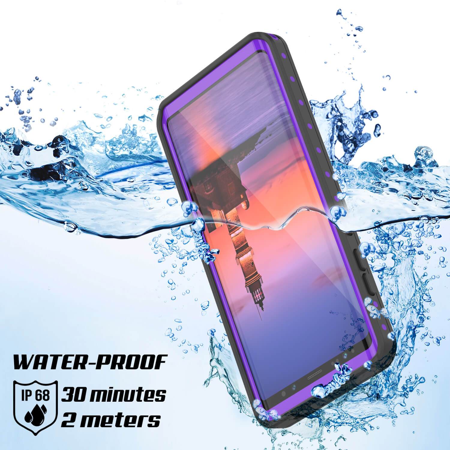 Galaxy Note 9 Waterproof Case PunkCase StudStar Purple