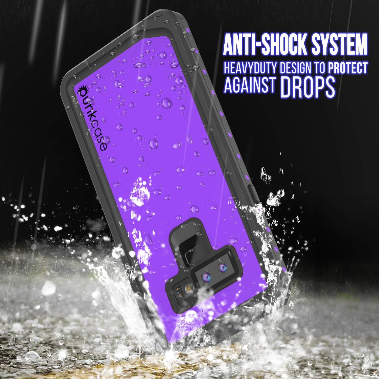 Galaxy Note 9 Waterproof Case PunkCase StudStar Purple