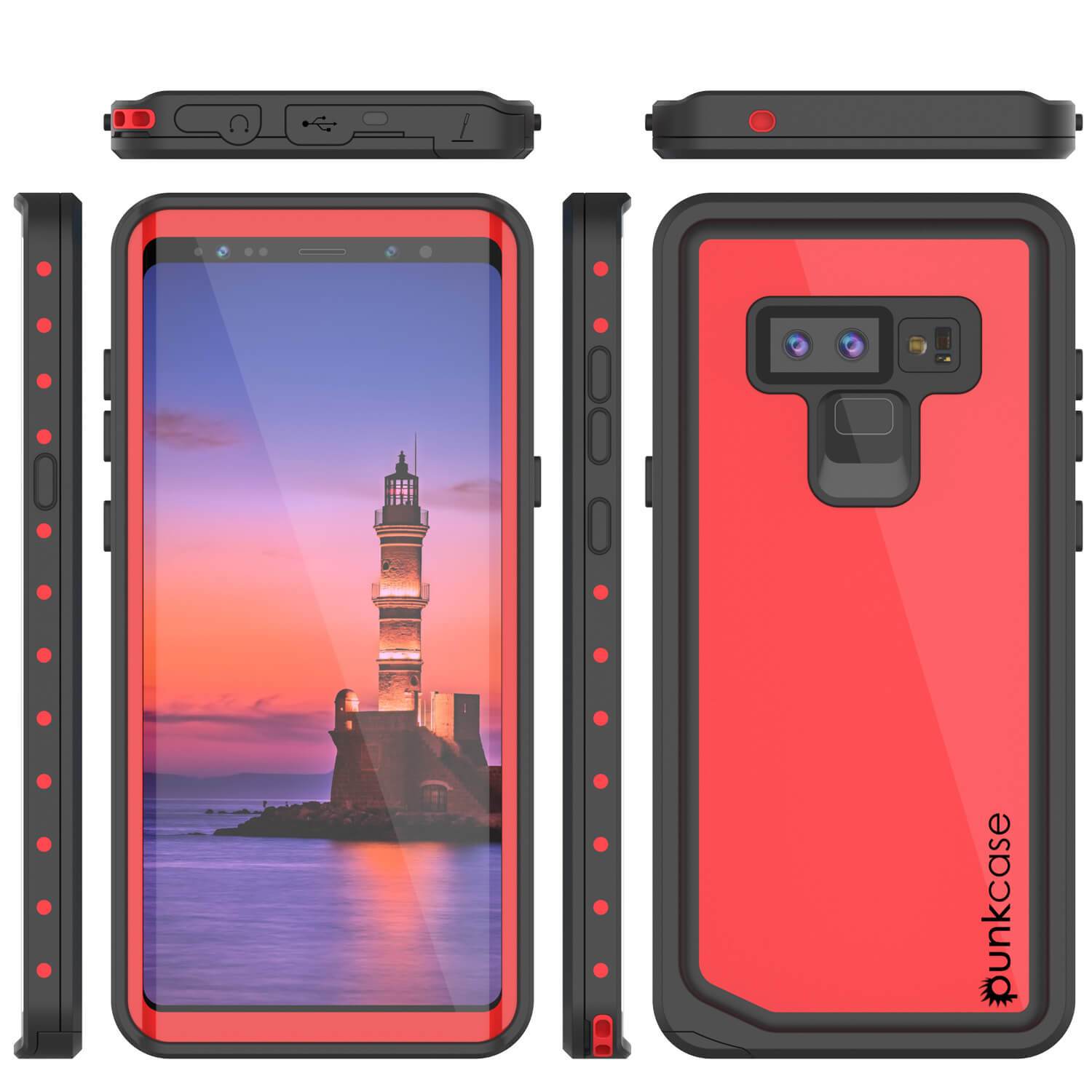 Galaxy Note 9 Waterproof Case PunkCase StudStar Red