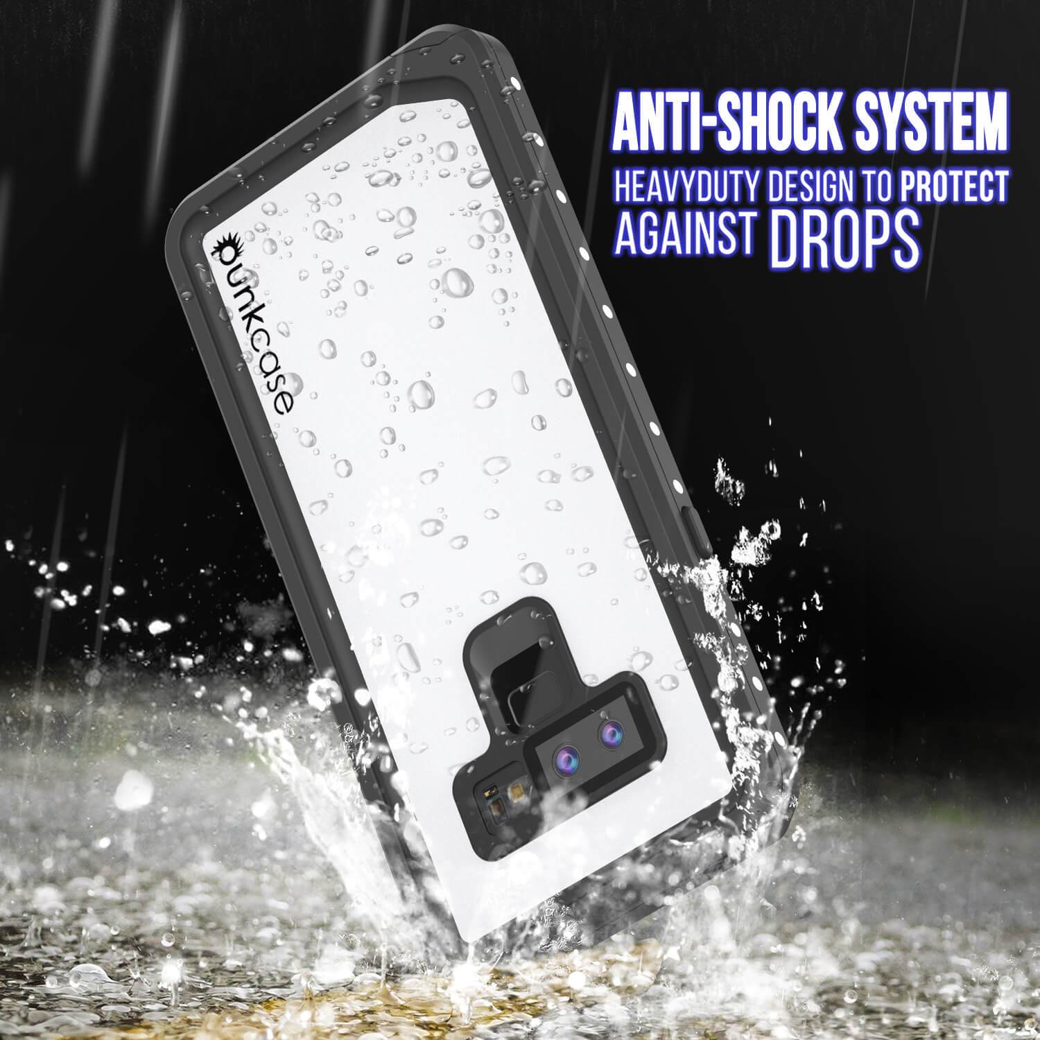 Galaxy Note 9 Waterproof Case, PunkСase StudStar White