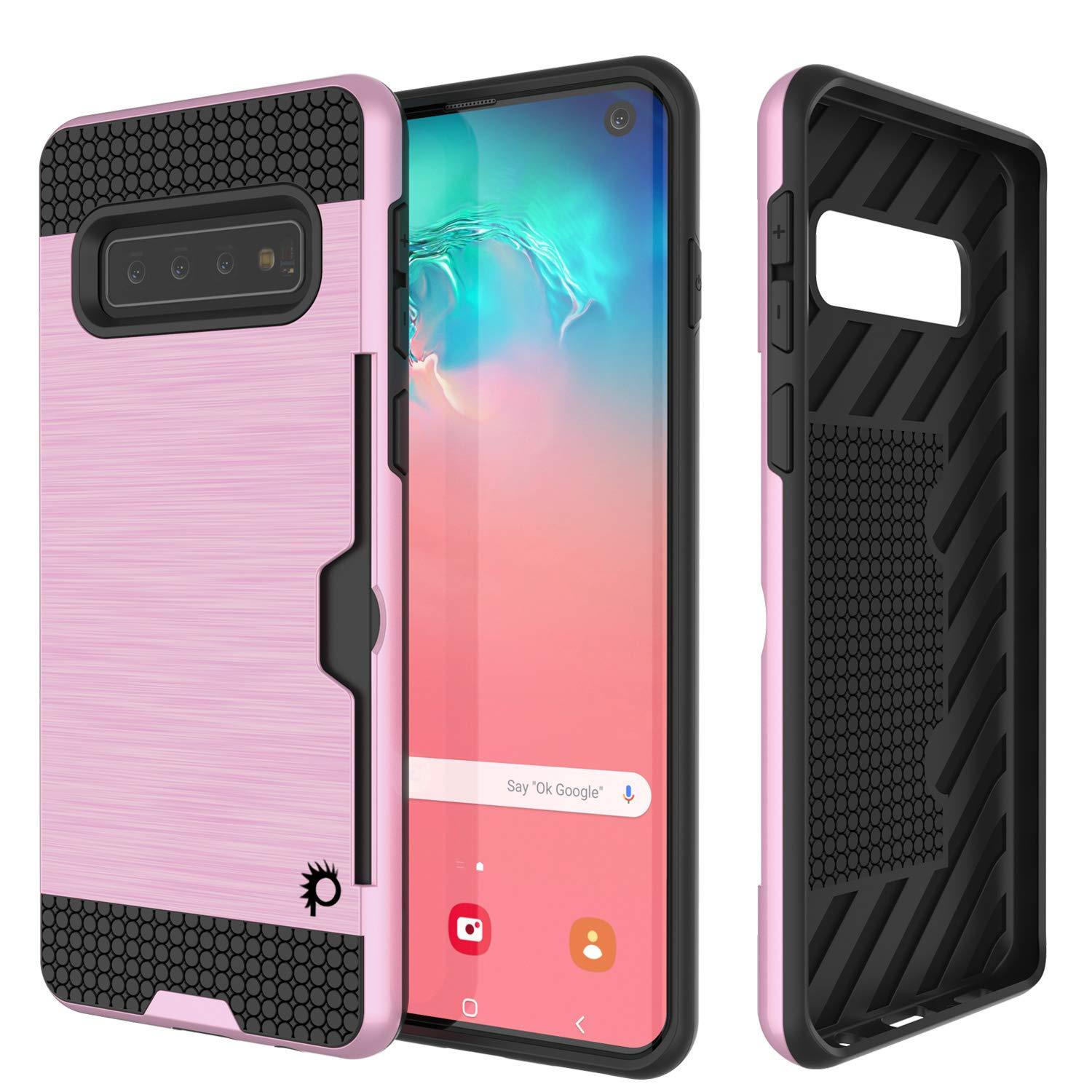 Galaxy S10e Case, PUNKcase [SLOT Series] [Slim Fit] Dual-Layer Armor Cover w/Integrated Anti-Shock System, Credit Card Slot [Pink]
