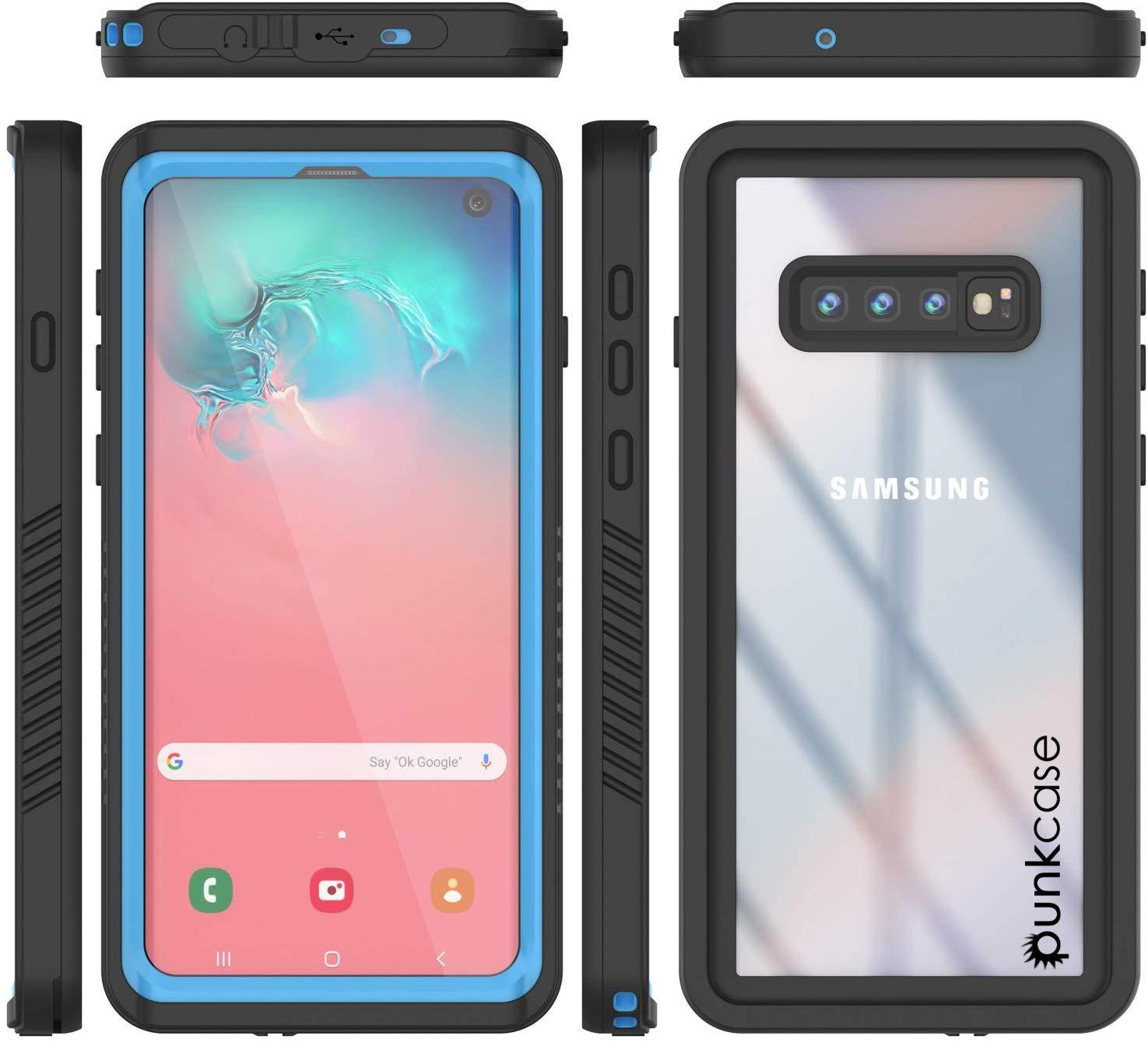 Galaxy S10+ Plus Water/Shock/Snow/dirt proof Slim Case [Light Blue]
