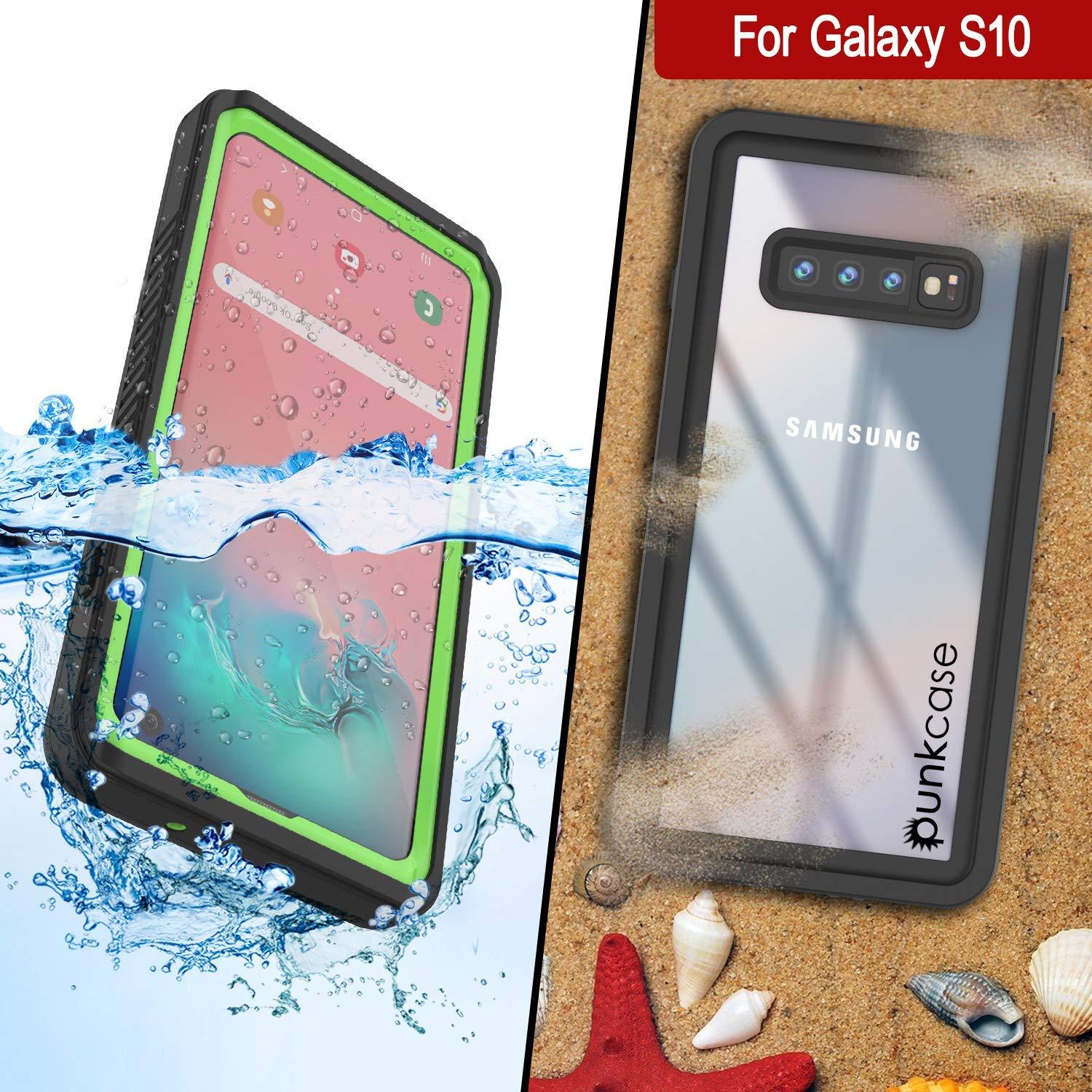 Galaxy S10+ Plus Water/Shockproof Screen Protector Case [Light Green]
