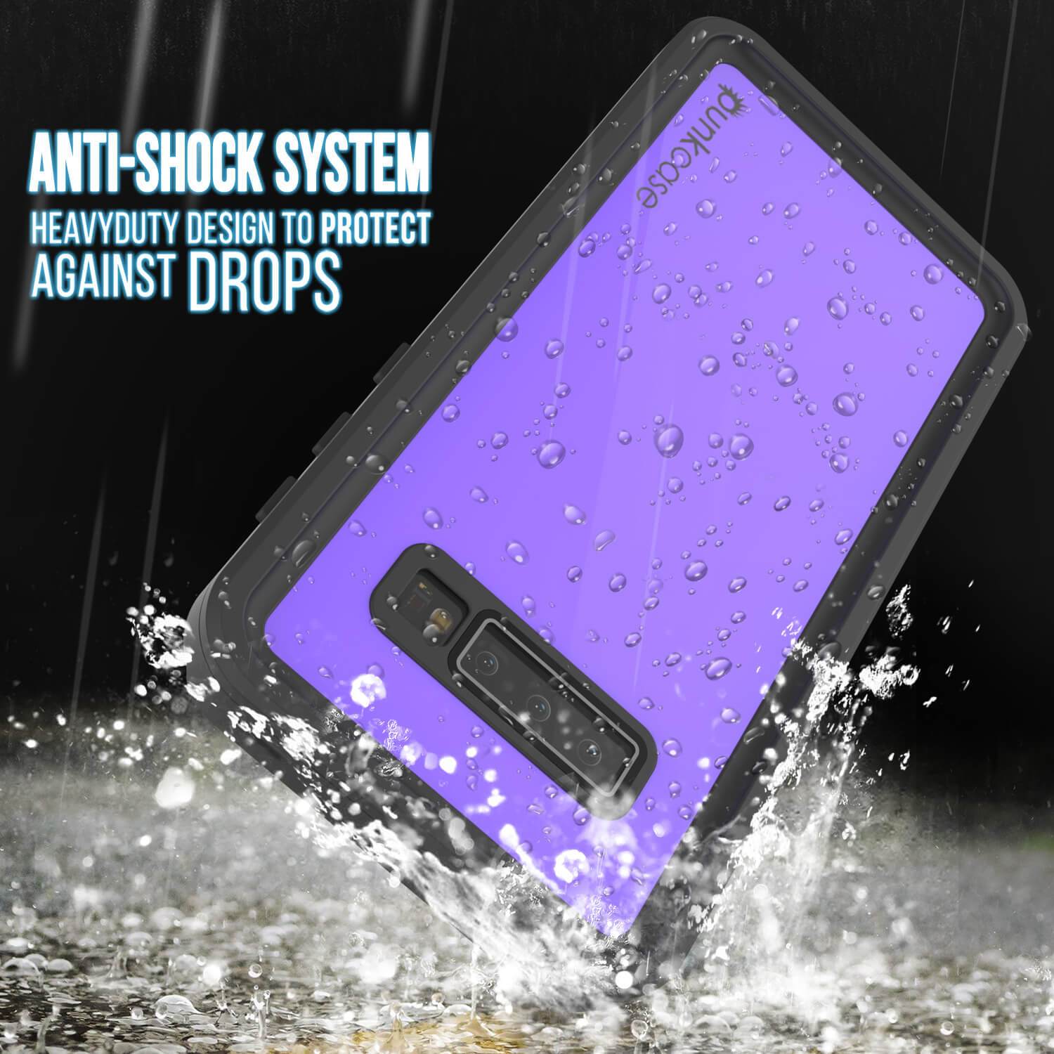Galaxy S10 Waterproof Case PunkCase StudStar Purple Thin 6.6ft Underwater IP68 Shock/Snow Proof