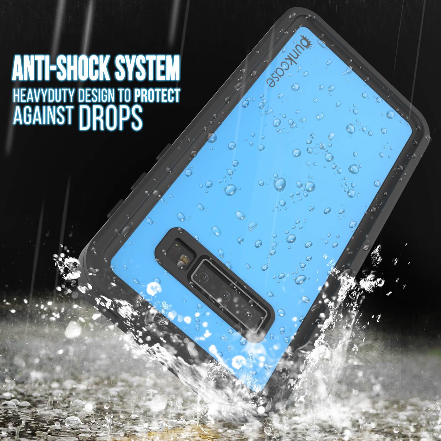 Galaxy S10 Waterproof Case PunkCase StudStar Light Blue Thin 6.6ft Underwater IP68 ShockProof