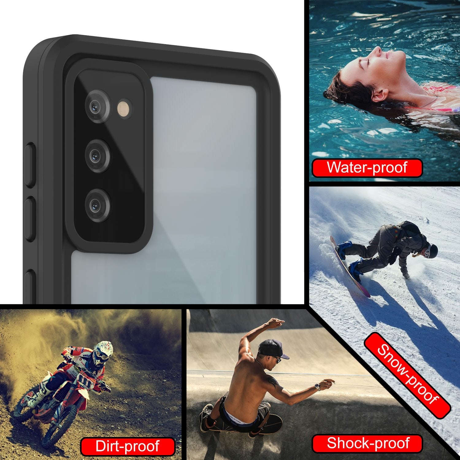 Galaxy S20 FE Water/Shockproof [Extreme Series] With Screen Protector Case [Black]