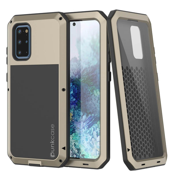 Galaxy s20+ Plus Metal Case, Heavy Duty Military Grade Rugged Armor Cover [Gold]