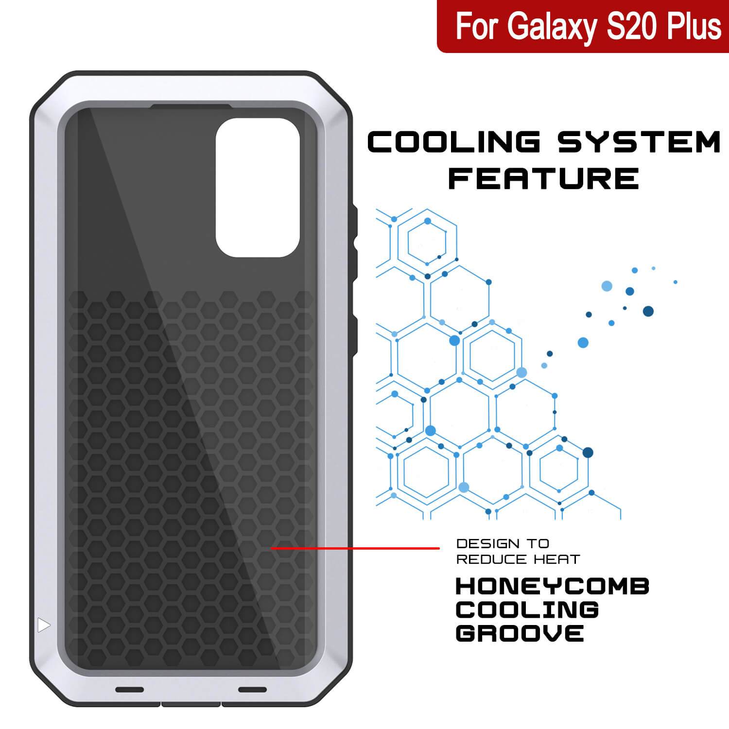 Galaxy s20+ Plus Metal Case, Heavy Duty Military Grade Rugged Armor Cover [White]