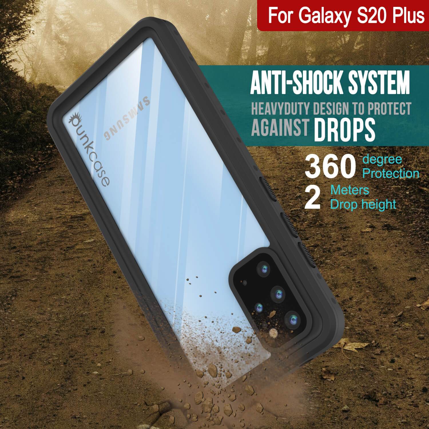 Galaxy S20+ Plus Waterproof Case PunkCase StudStar Clear Thin 6.6ft Underwater IP68 Shock/Snow Proof