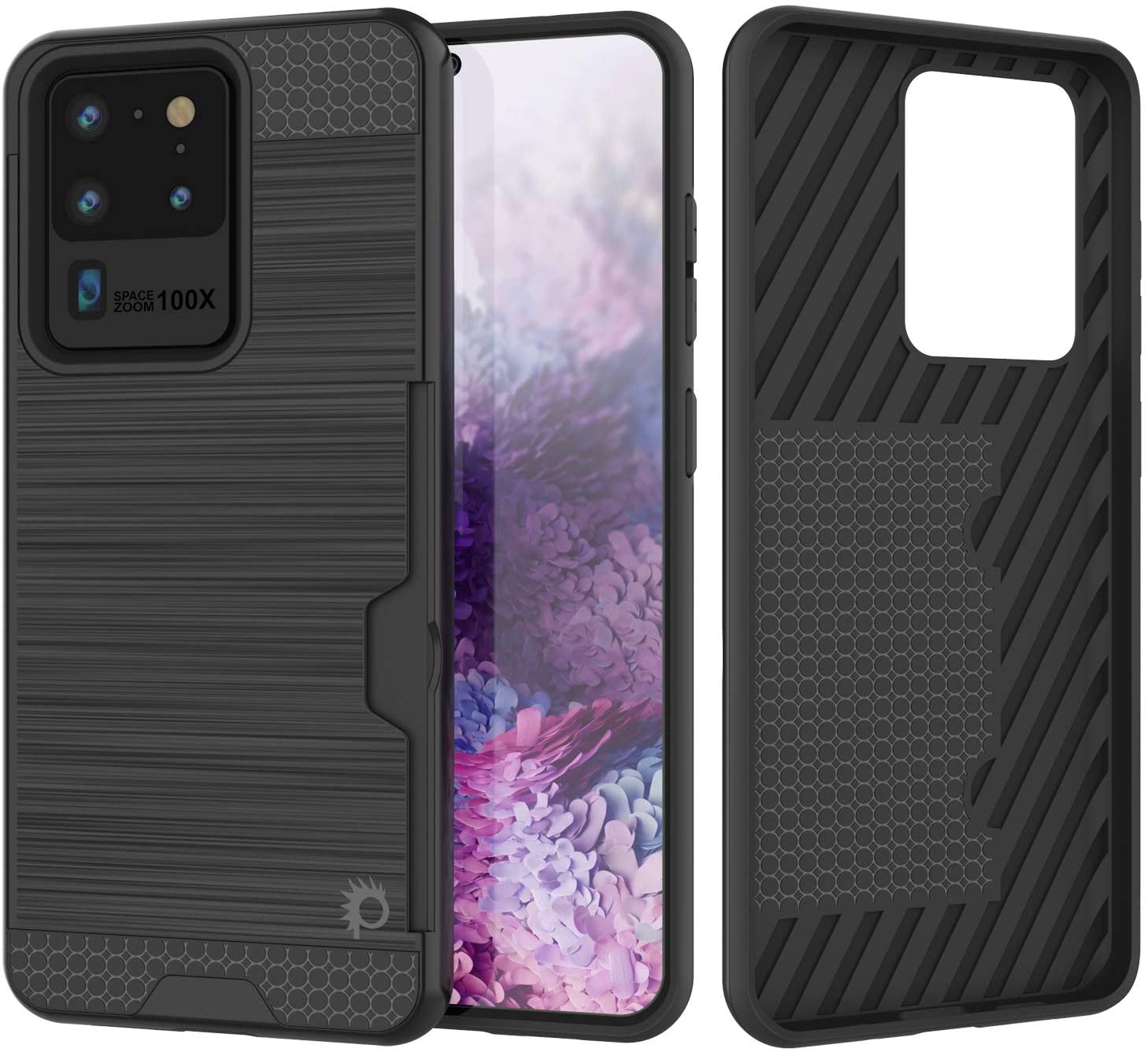 Galaxy S20 Ultra Case, PUNKcase [SLOT Series] [Slim Fit] Dual-Layer Armor Cover w/Integrated Anti-Shock System, Credit Card Slot [Navy]